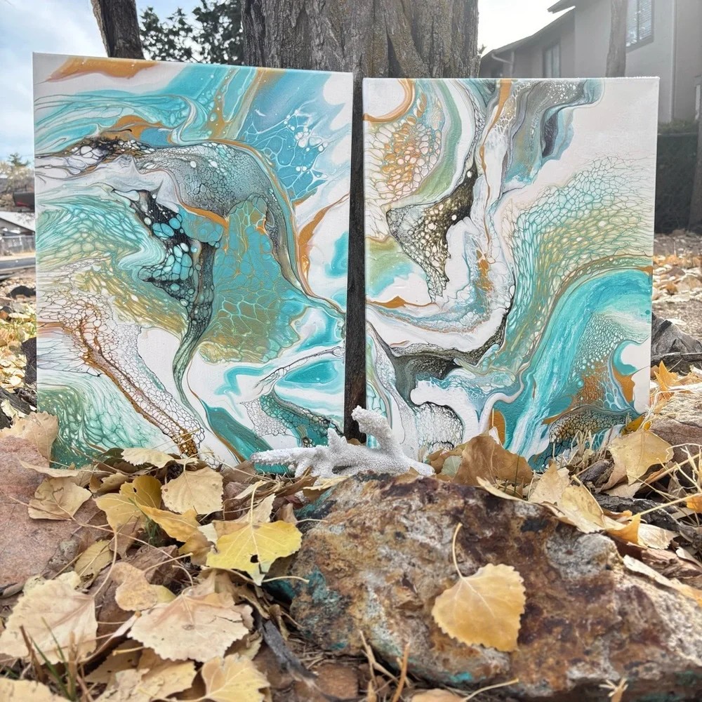 MARLENE GEDDES Abstract Paintings Set Of Two